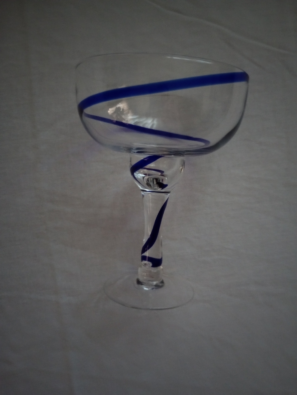 Pier 1 Imports Cobalt Blue Swirline Margarita Glass